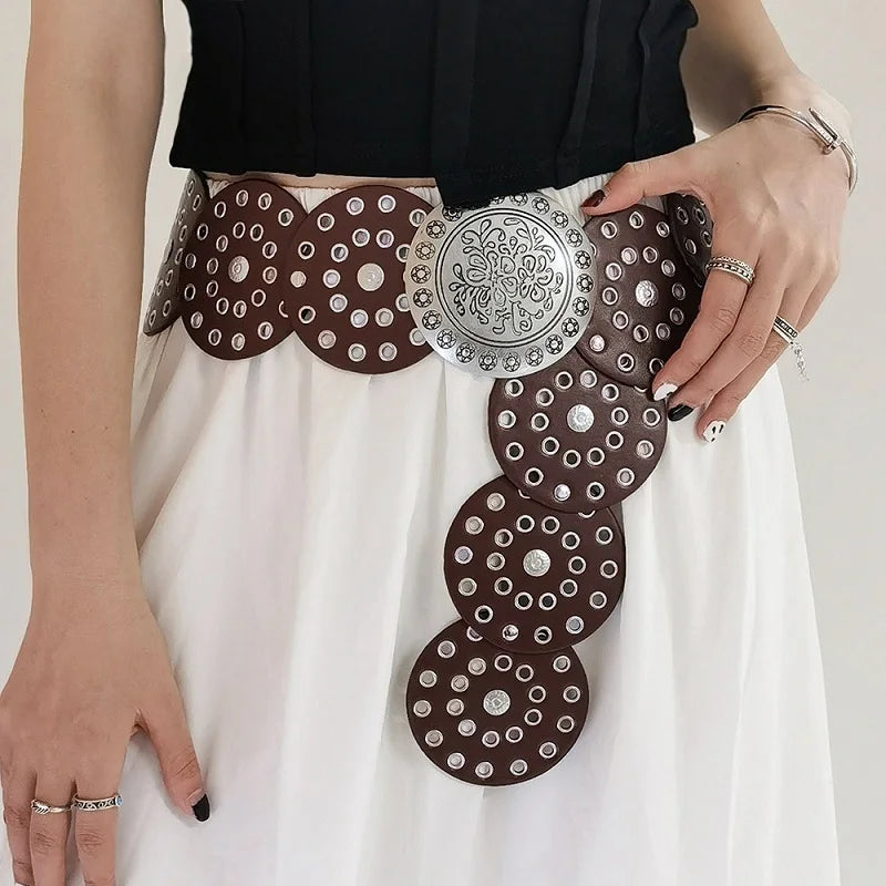 Trendy riem dames met gouden gesp
