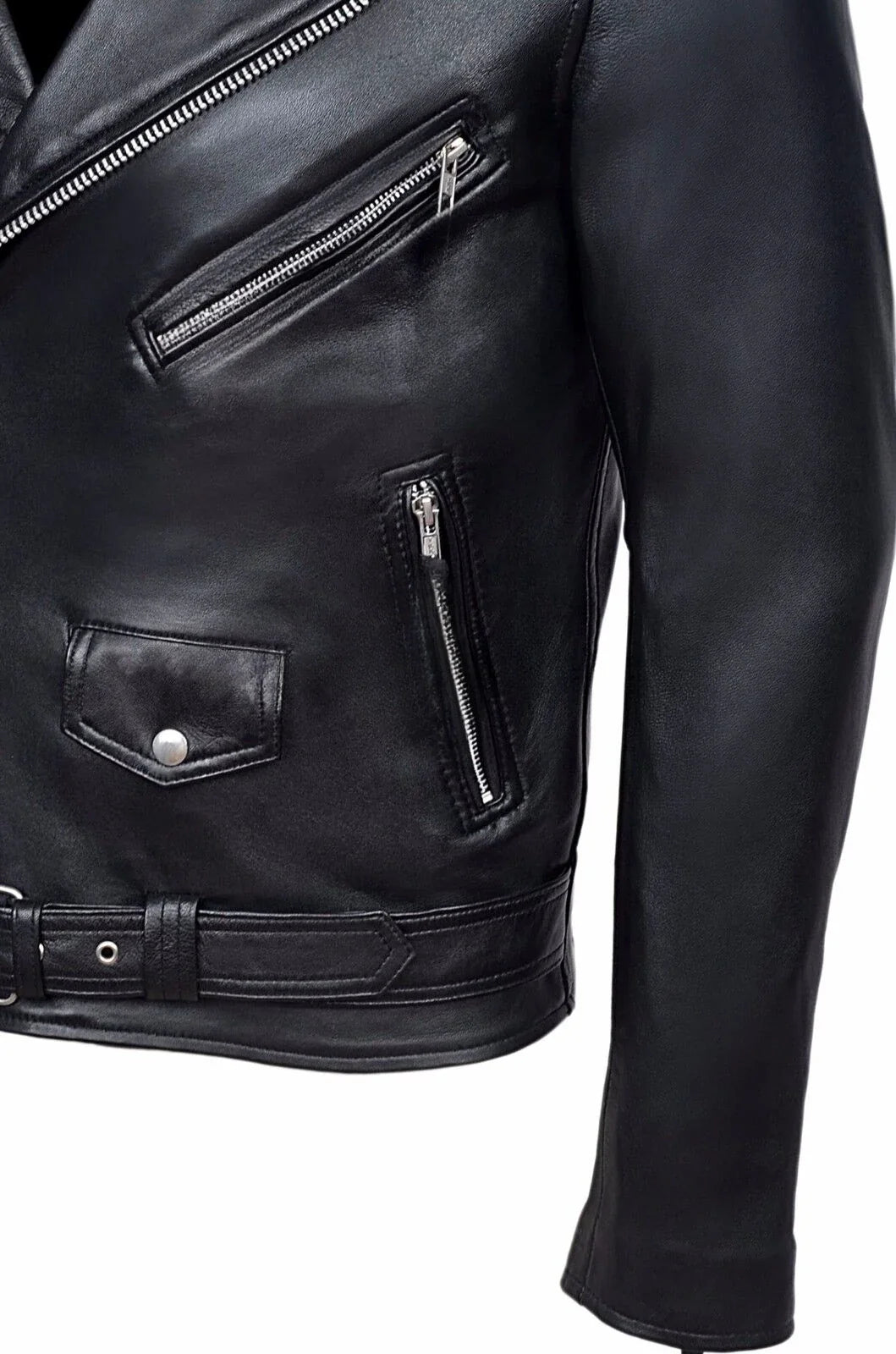 Leren jas heren met leren riem – Extra taille-accent