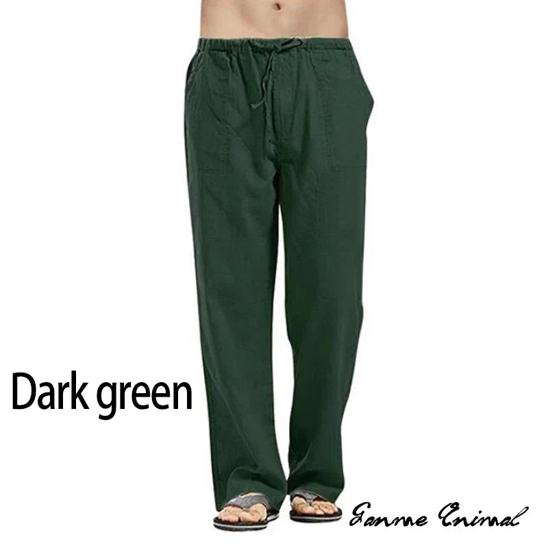 Linnenmix broek heren met subtiele textuur – Luxe touch