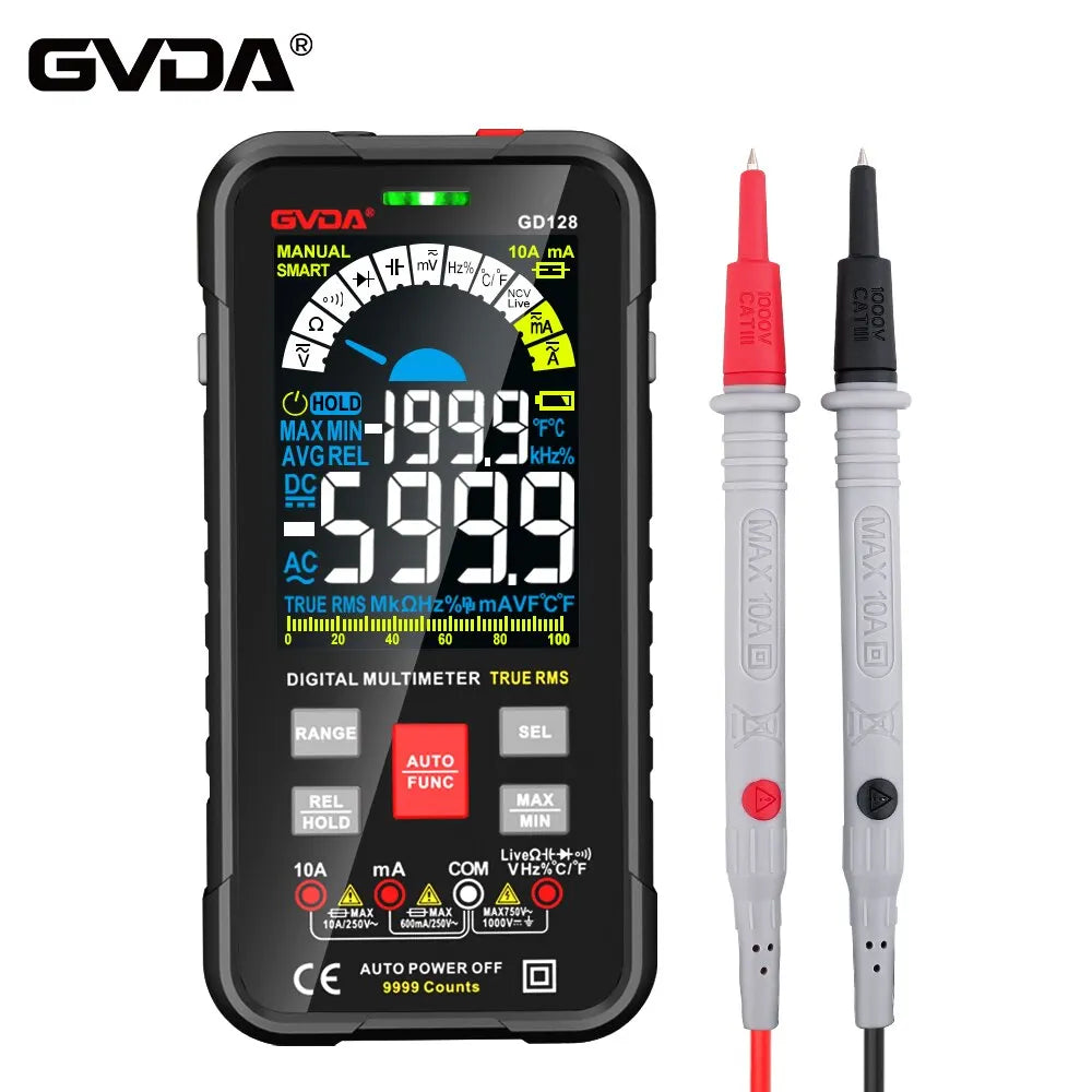 Multimeter voor testen van batterijspanning