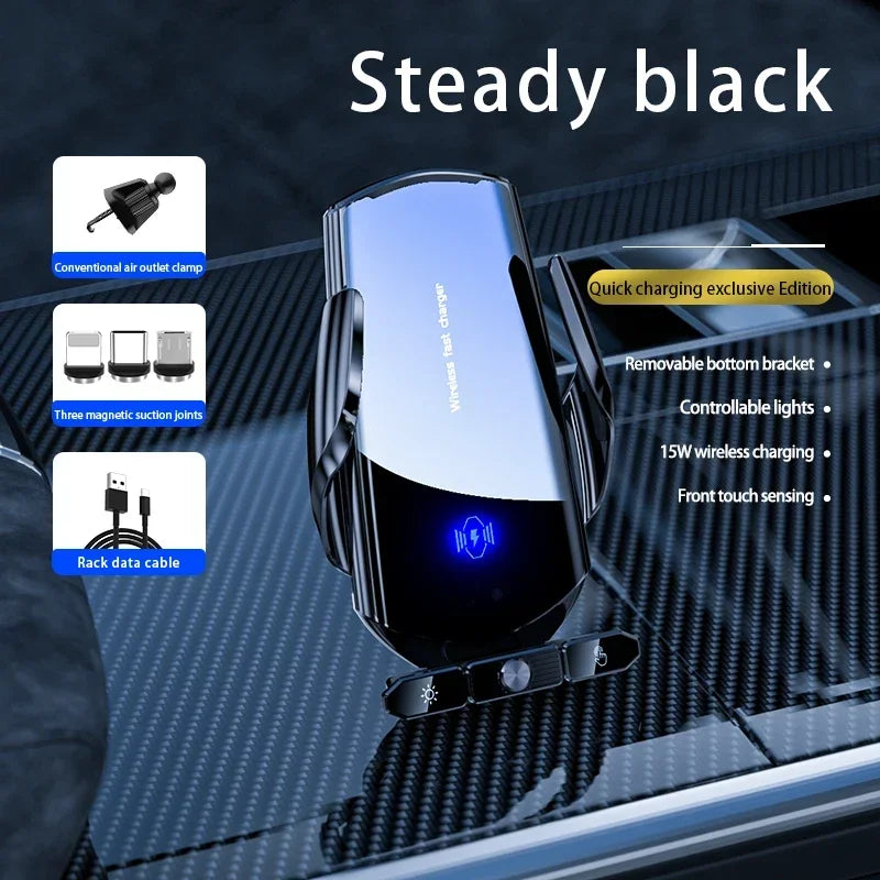 Draadloze oplaad telefoonhouder – Laadt op tijdens het rijden