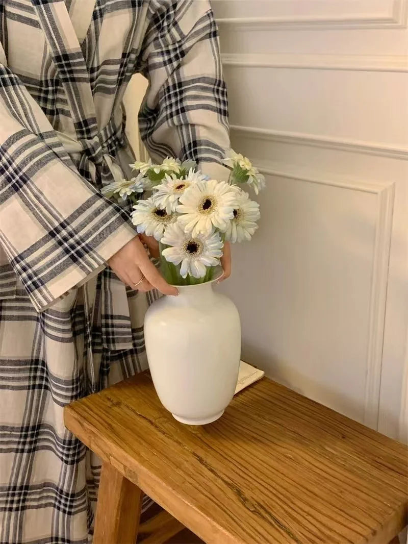 Katoenen ochtendjas dames met ceintuur – Natuurlijk en stijlvol