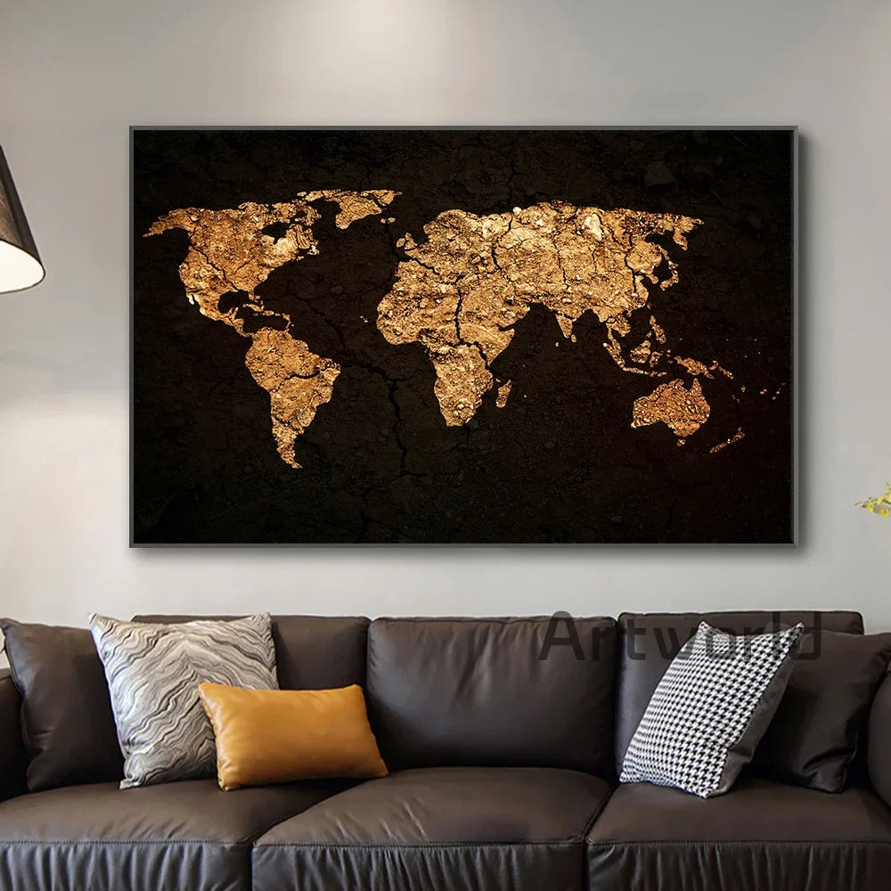 Wereldkaart in moderne kleuren – Past bij elke inrichting