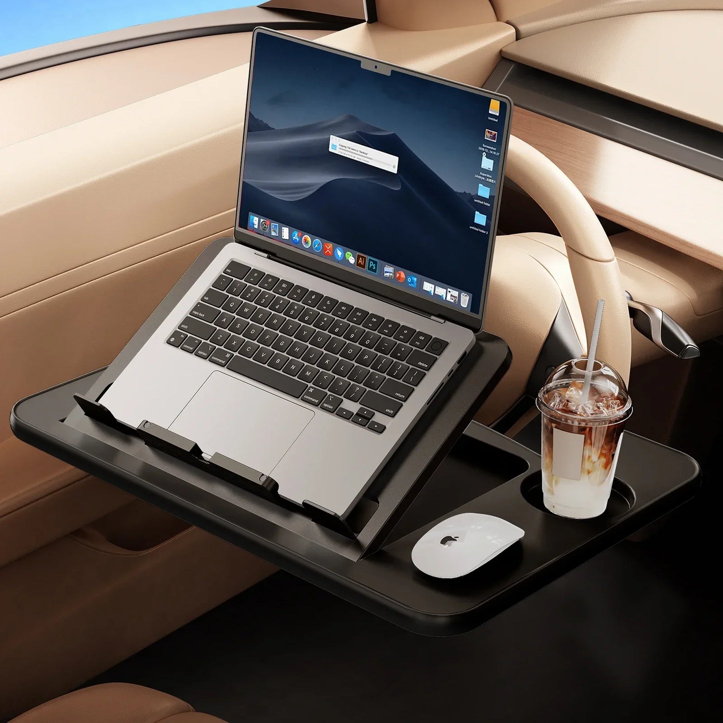 Dunne laptopstandaard voor compacte bureaus