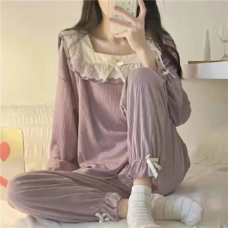 Dames pyjama winter met teddy voering