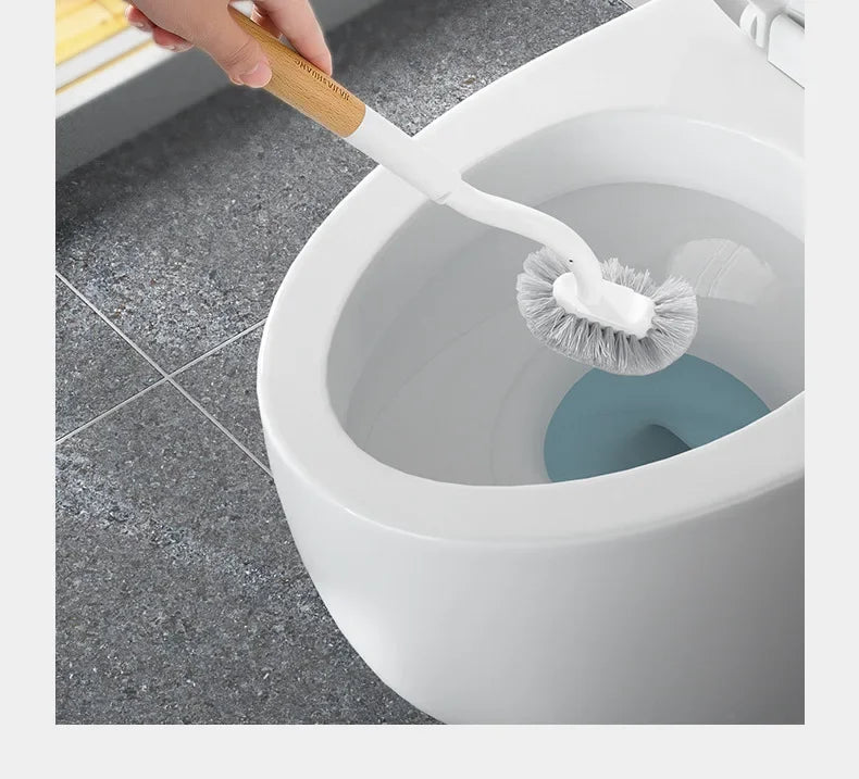 Toiletborstel wit met houten detail – Scandinavische look