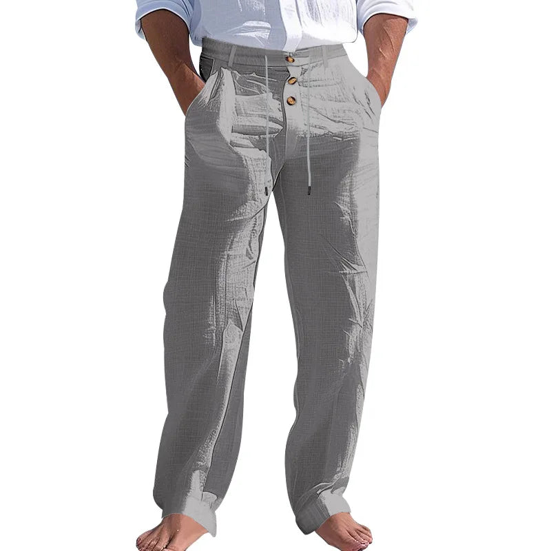 Linnen broek heren met elastische taille – Comfortabel en praktisch