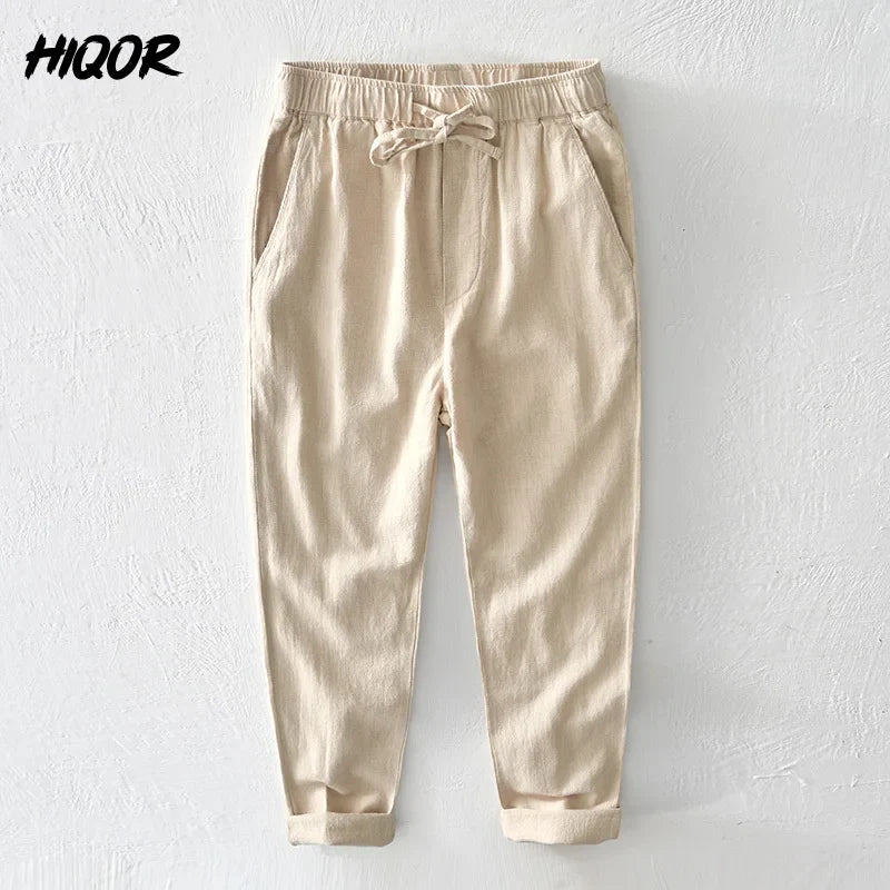 Linnen broek mannen met bandplooi – Voor extra comfort