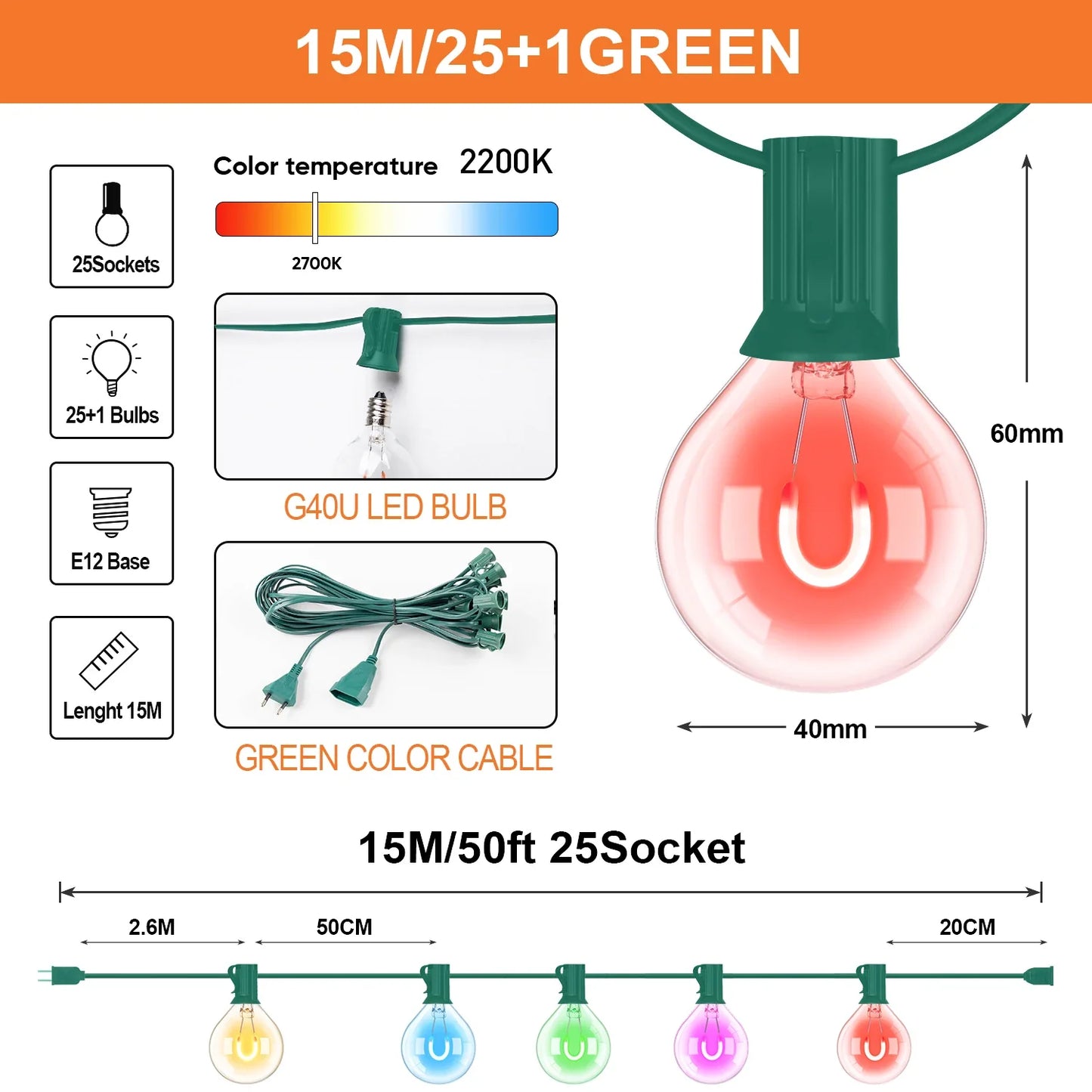 Lichtslinger met sneeuwbal effect – Voor winterdecoratie