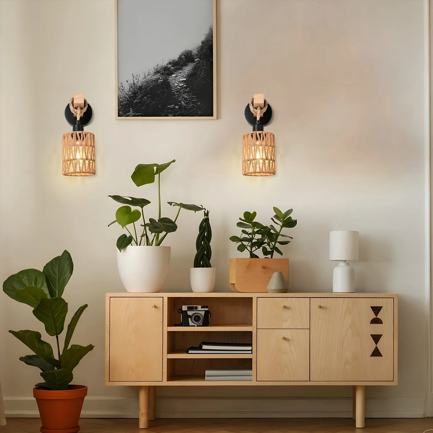 Wandlamp op batterijen met design kap β Voor decoratie en licht