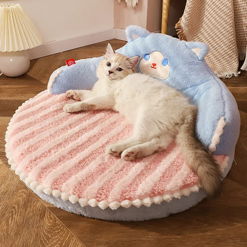 Ronde kattenmand groot van pluche β Voor winterse dagen