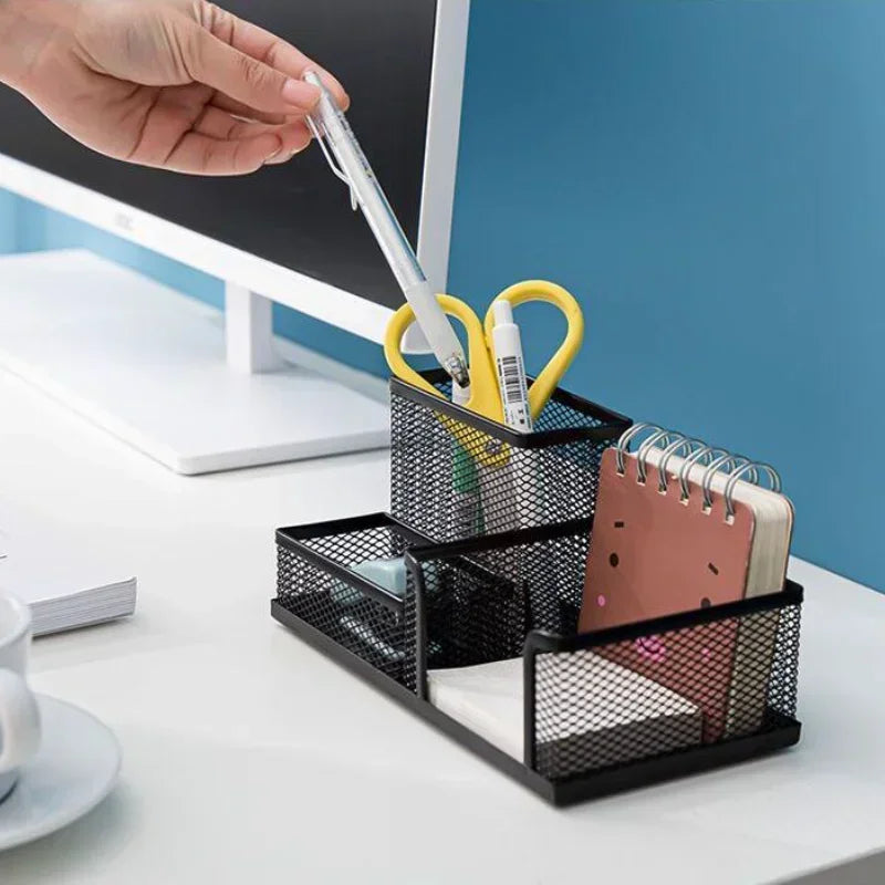 Luxe desk organizer in leerlook
