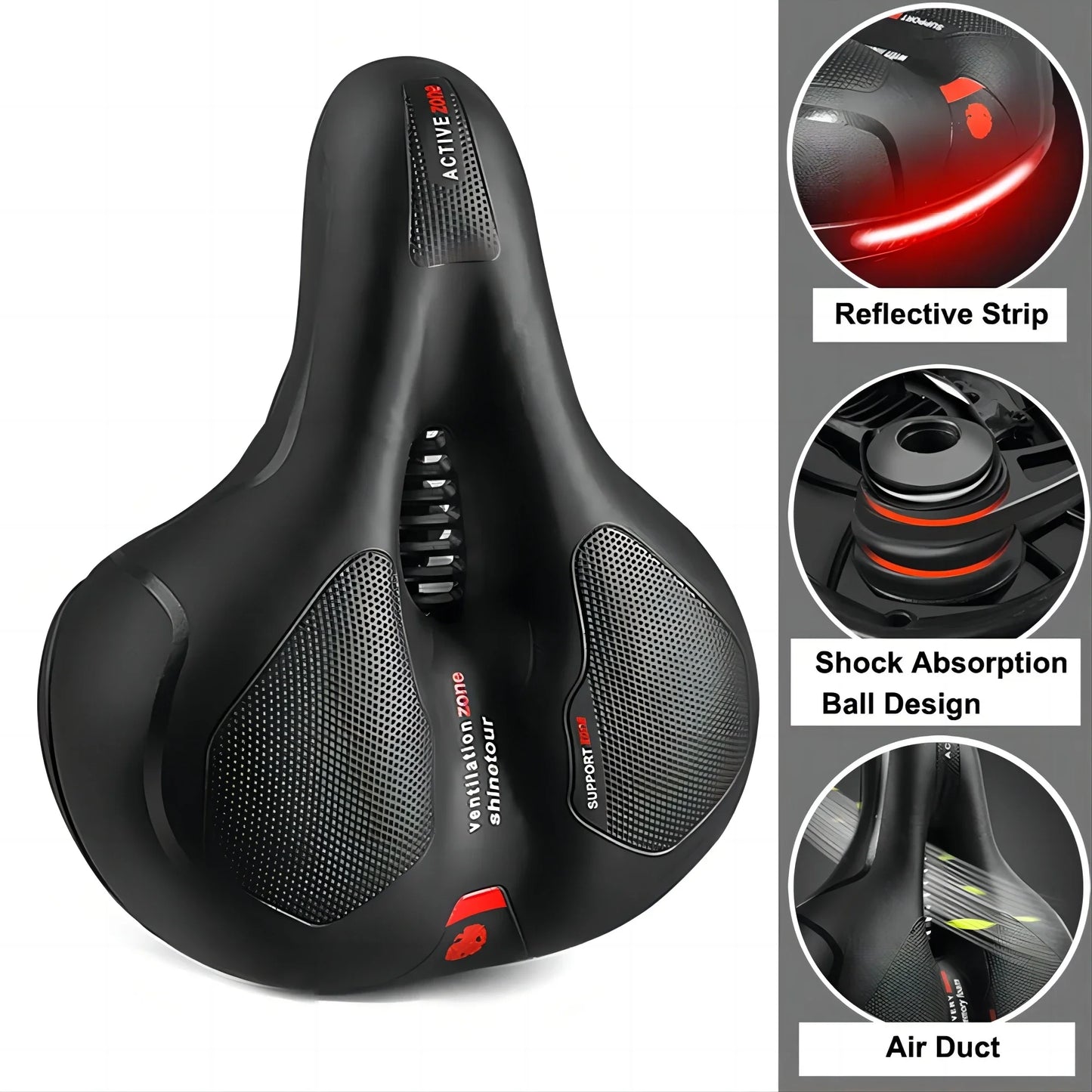 Fietszadels met ergonomische ondersteuning
