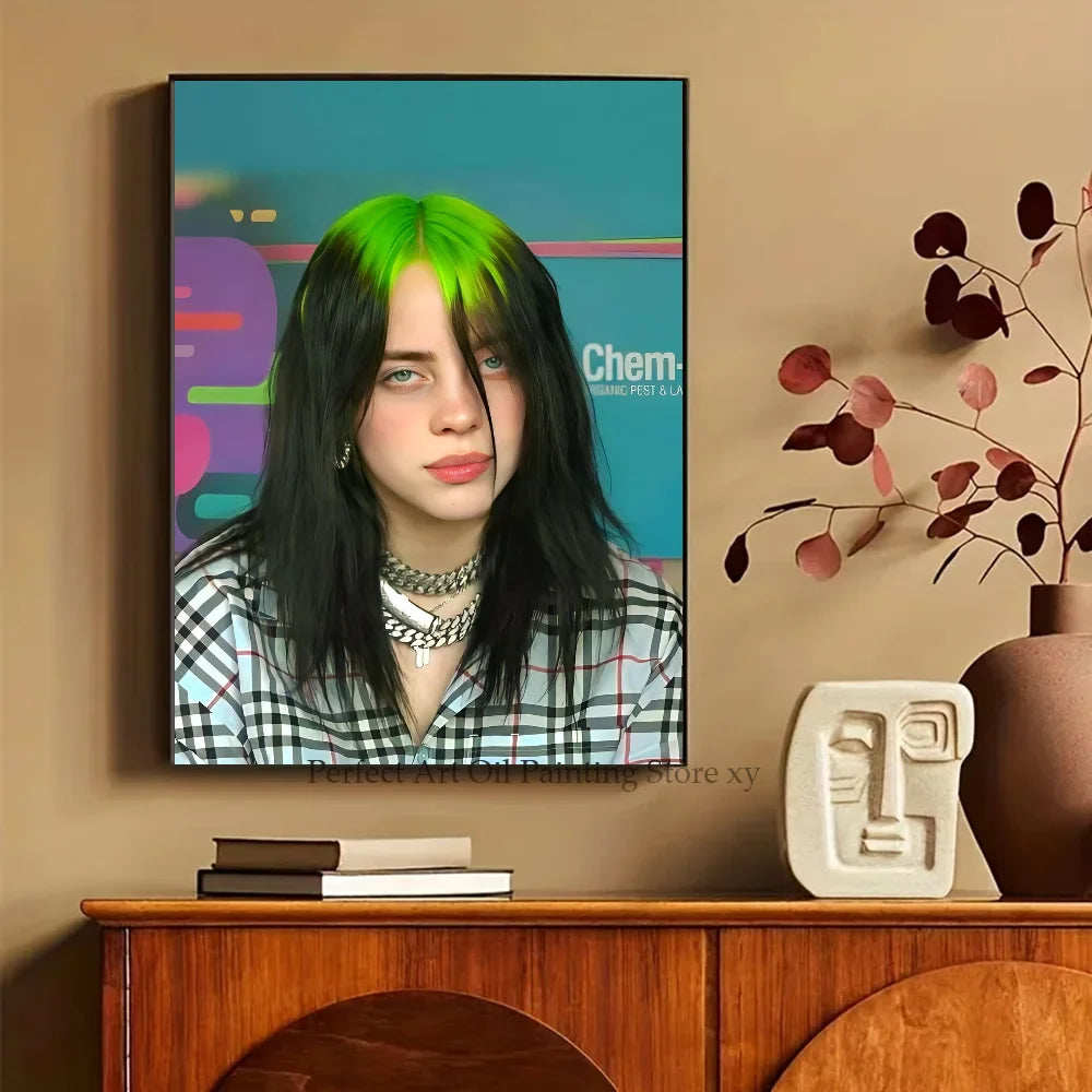 Abstracte poster met penseelstreken