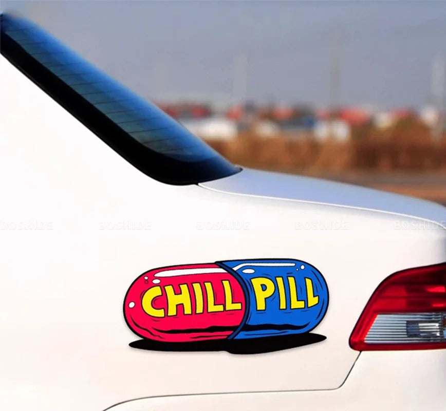 auto stickers - kleurrijke 'Chill Pill' ontwerpen voor persoonlijke expressie