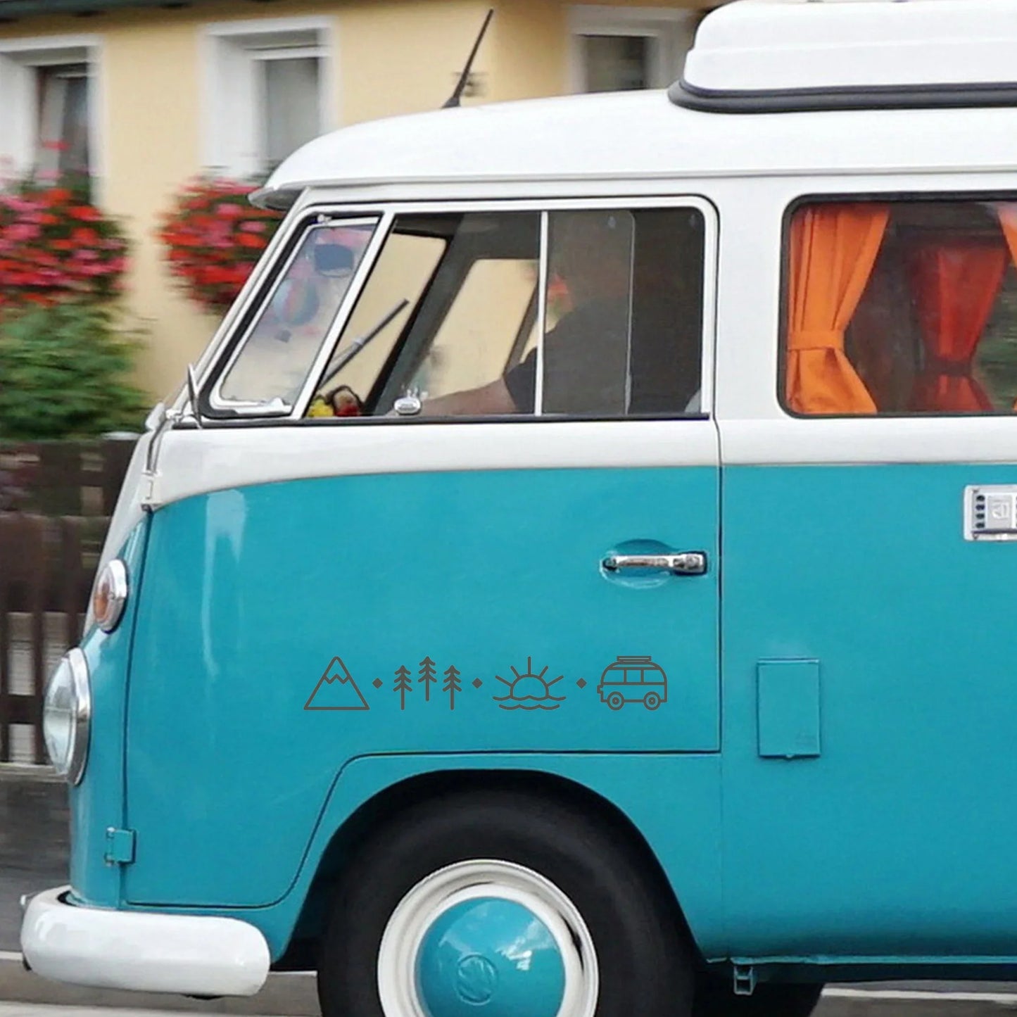 Auto stickers - Avontuurlijke serie met natuurlijke iconen voor je achterruit