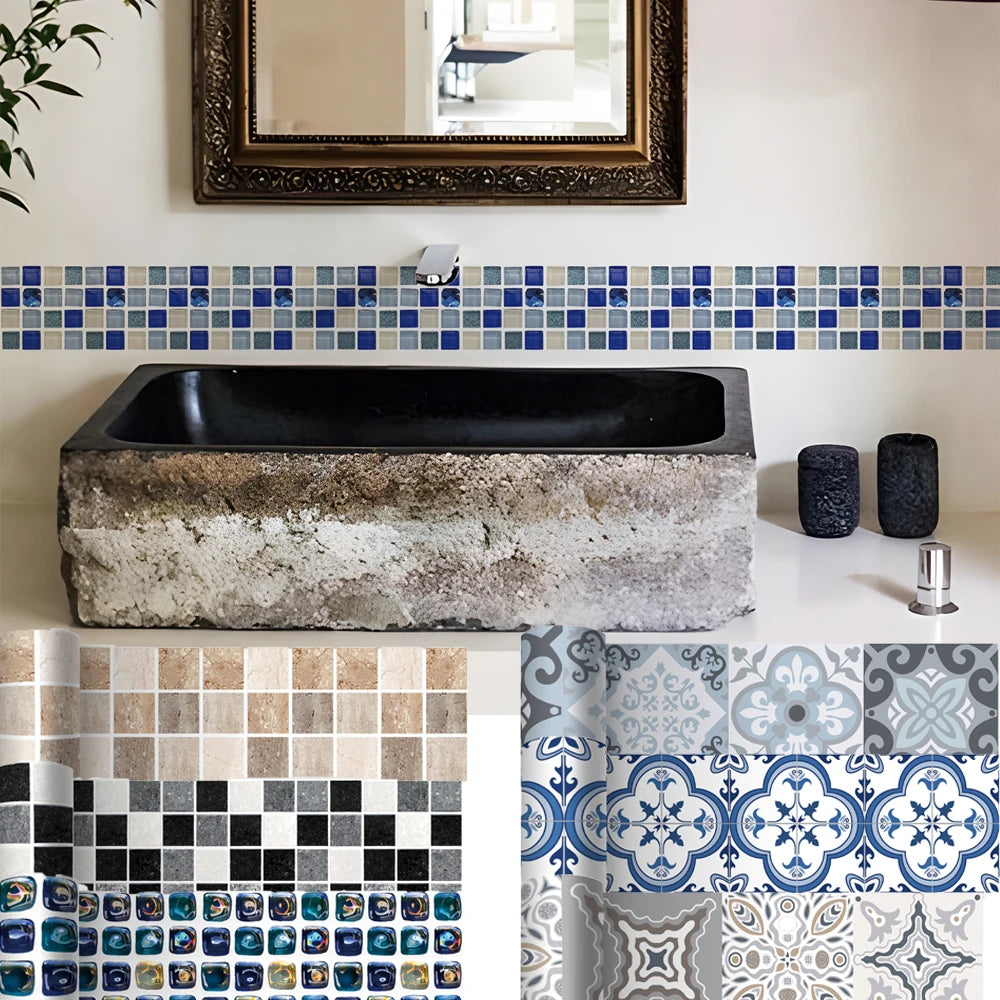 Zwarte mozaiek toilet tegels – Luxe en diepte