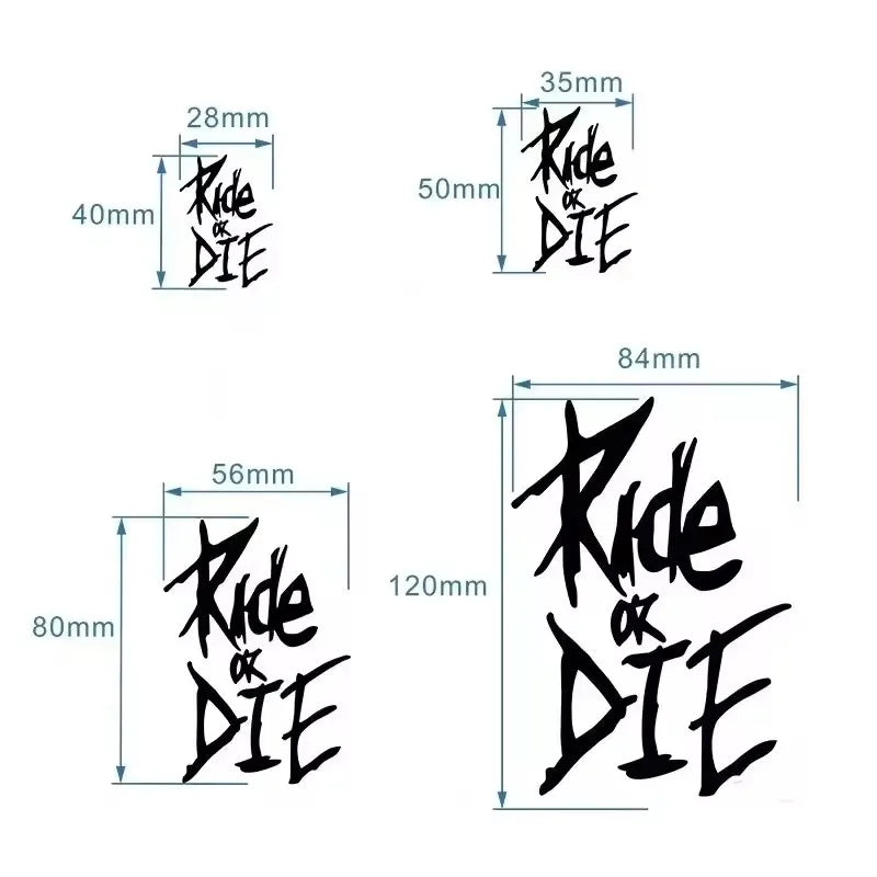 auto stickers - kleurrijke "Ride or Die" designs voor persoonlijke expressie