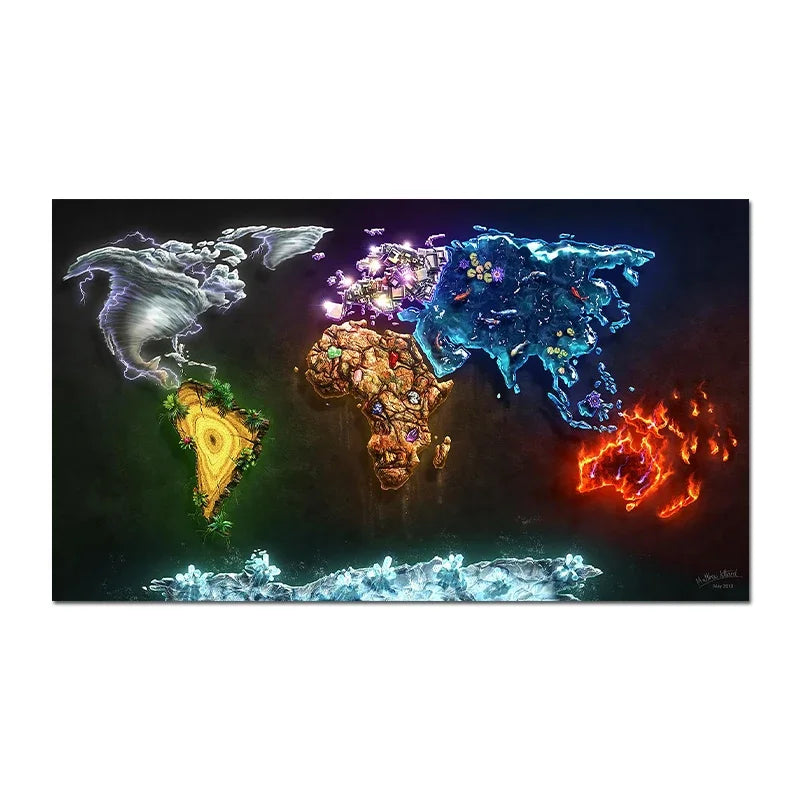 Wereldkaart op canvasdoek – Hoge kwaliteit print