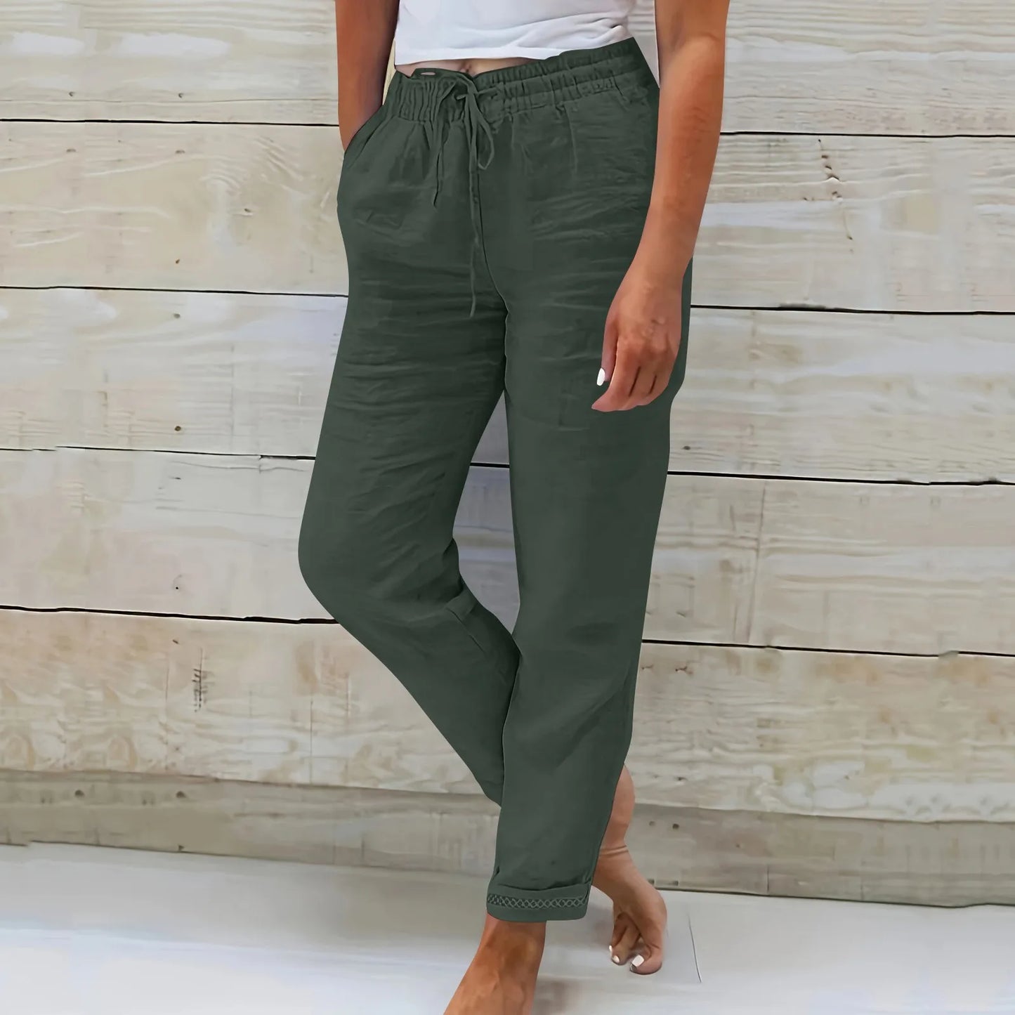 Zara linnen broek met strikceintuur – Voor een vrouwelijke look