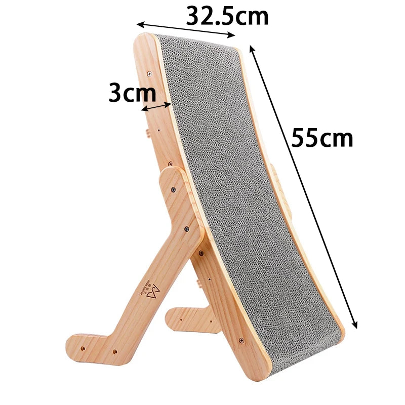 Houten kattenpaal met moderne vormen – Minimalistische charme