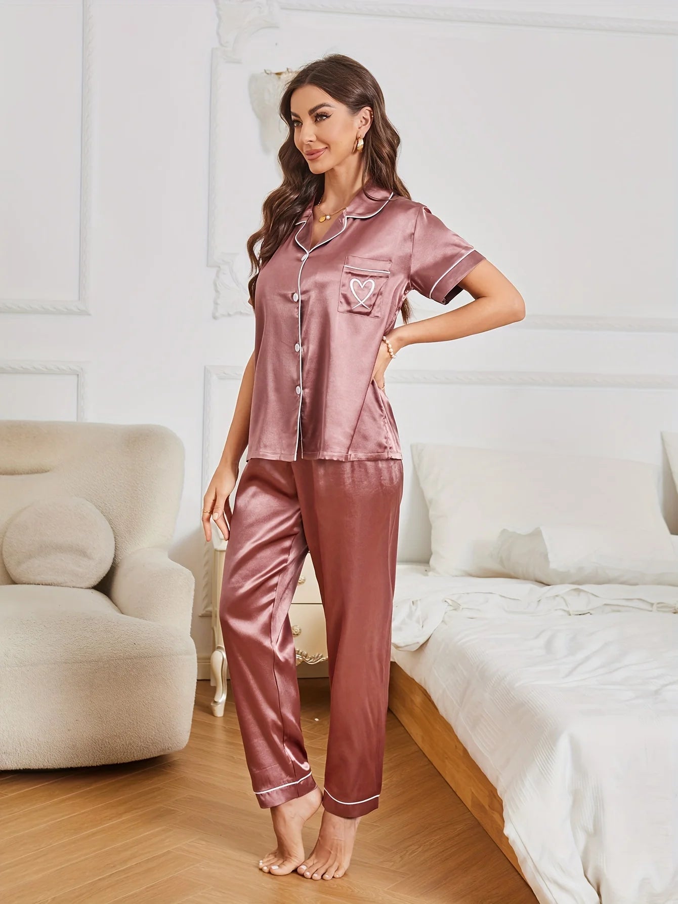 Dames pyjama winter met gevoerde stof