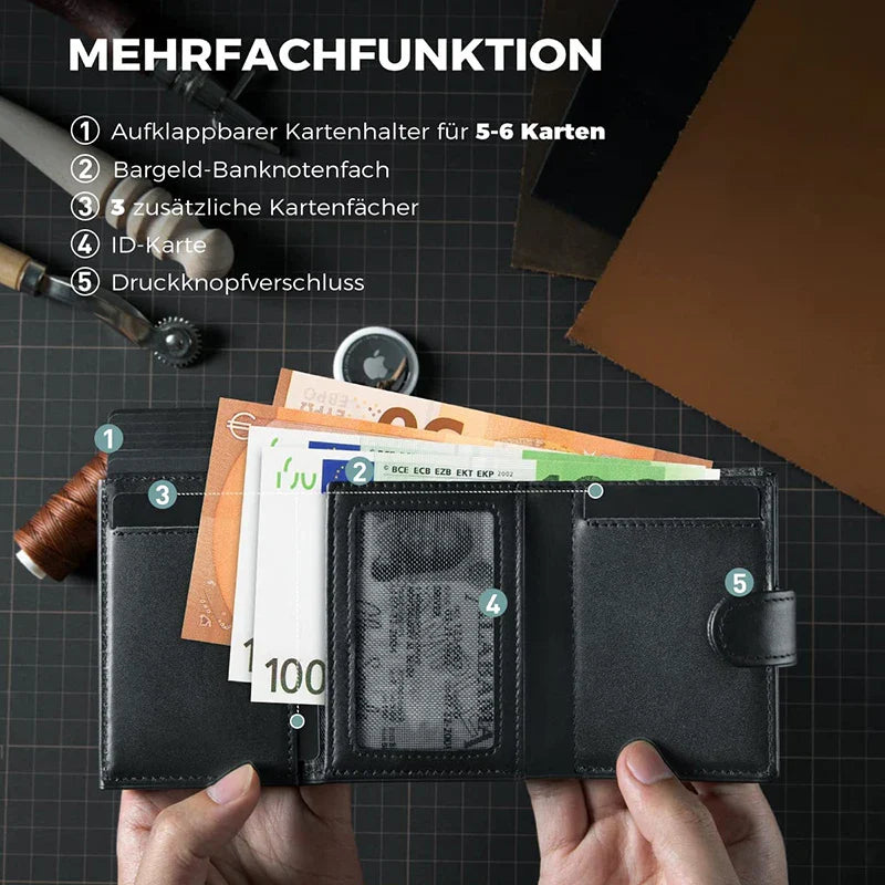 Pasjes houder heren met reliëflogo – Voor een exclusieve look