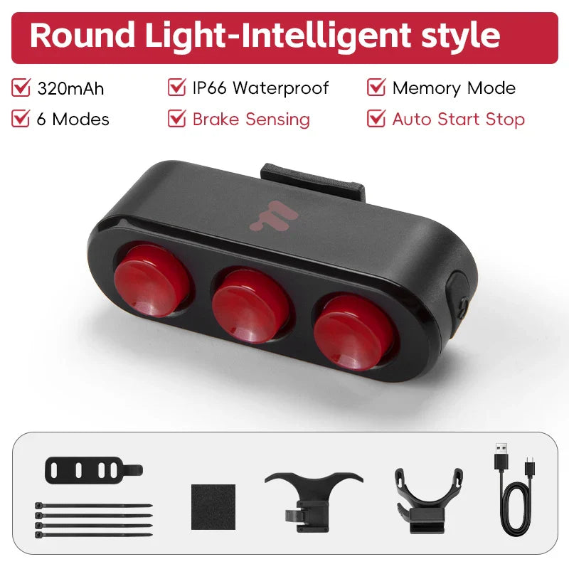 Set LED fietslampjes met klikbevestiging