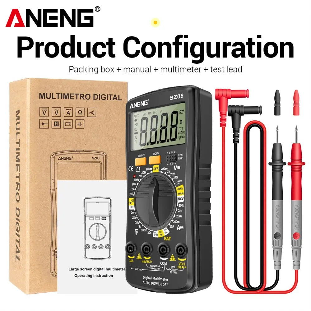 Multimeter met polariteitsherkenning