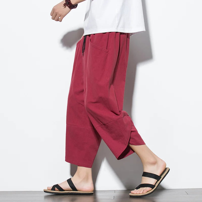 Linnen broek heren met koorddetail – Voor een nonchalante stijl