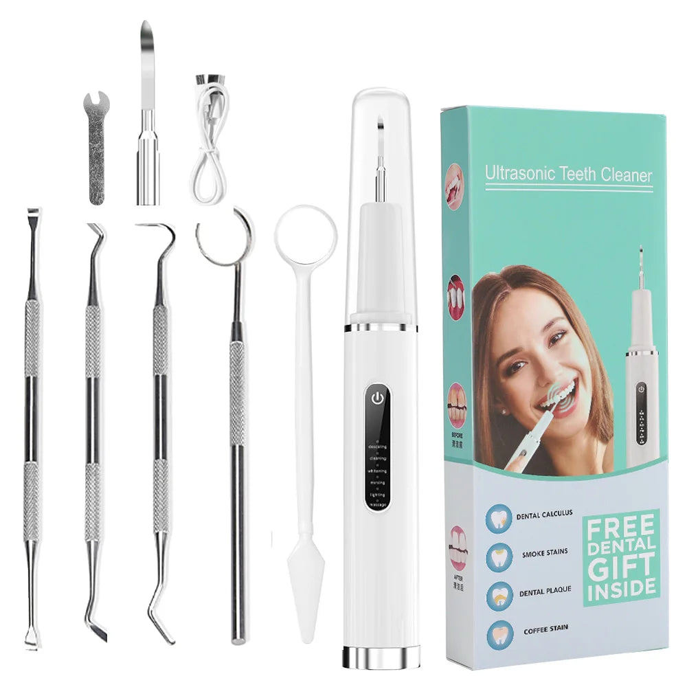 Tandsteen Verwijderaar - Elektrische Tandenreiniger met 4 Opzetstukken voor Perfecte Mondhygiëne