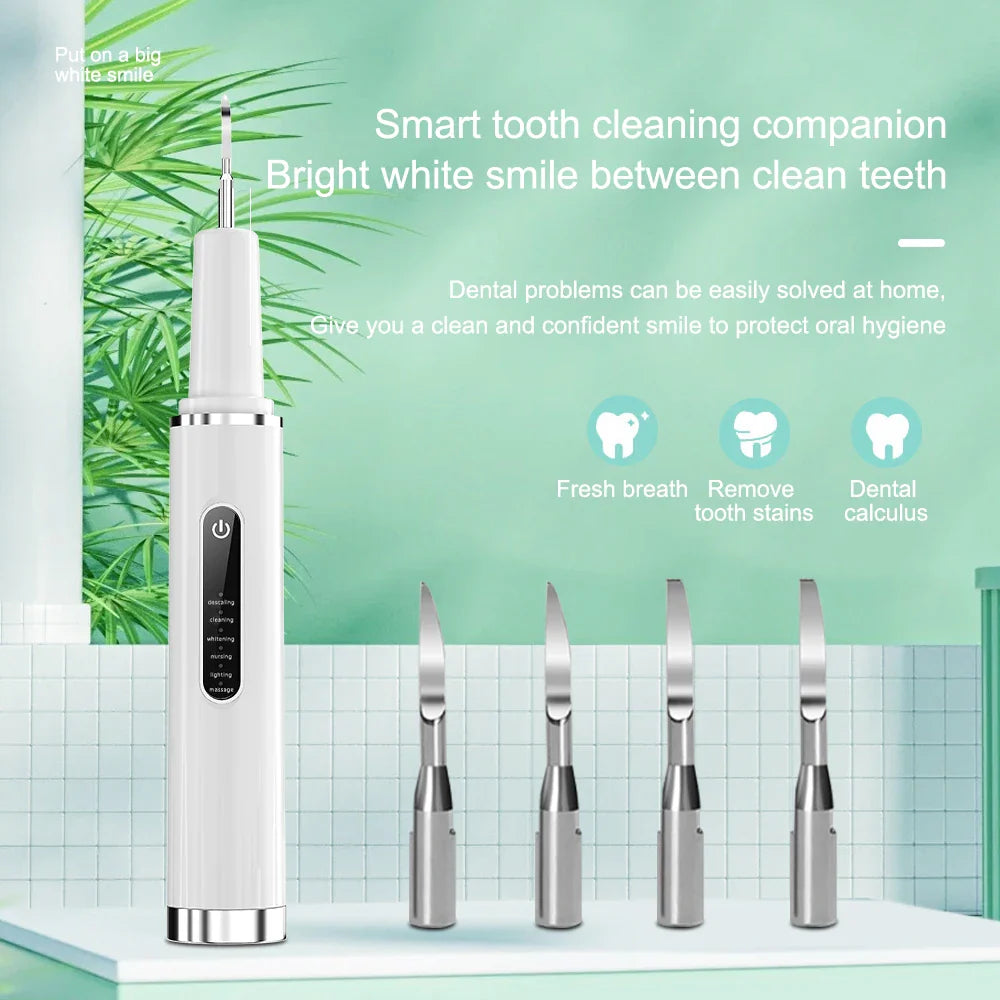 Tandsteen Verwijderaar - Elektrische Tandenreiniger met 4 Opzetstukken voor Perfecte Mondhygiëne
