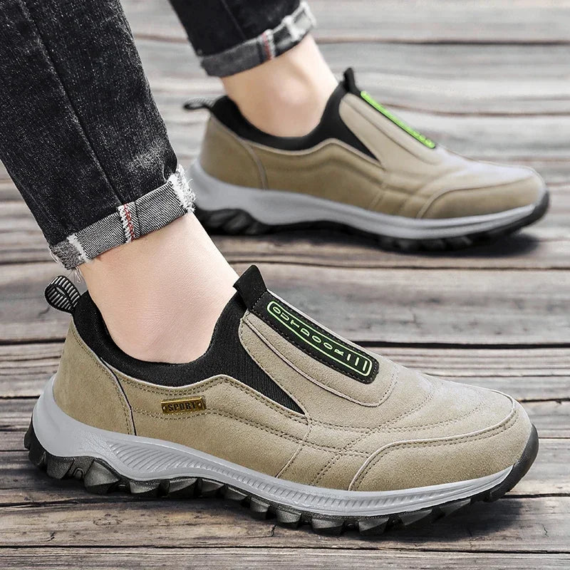 Zomerse veterschoenen voor heren in lichtgrijs