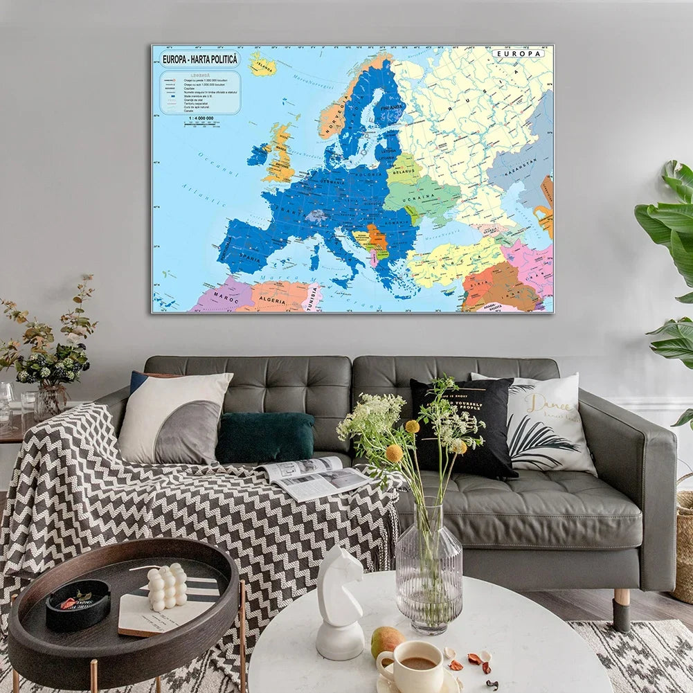 Wereldkaart als fotoprint – Realistische wereldweergave