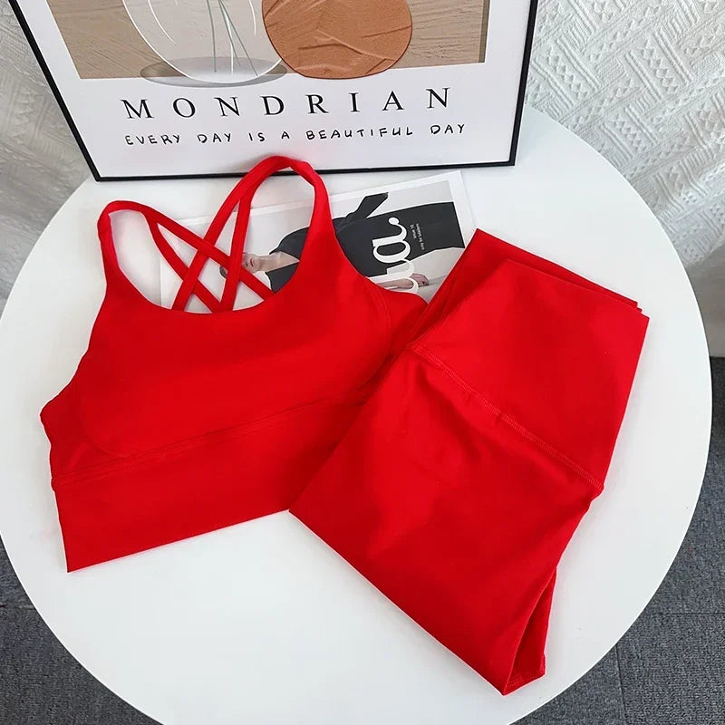 Comfortabele yoga set met lange mouwen en legging