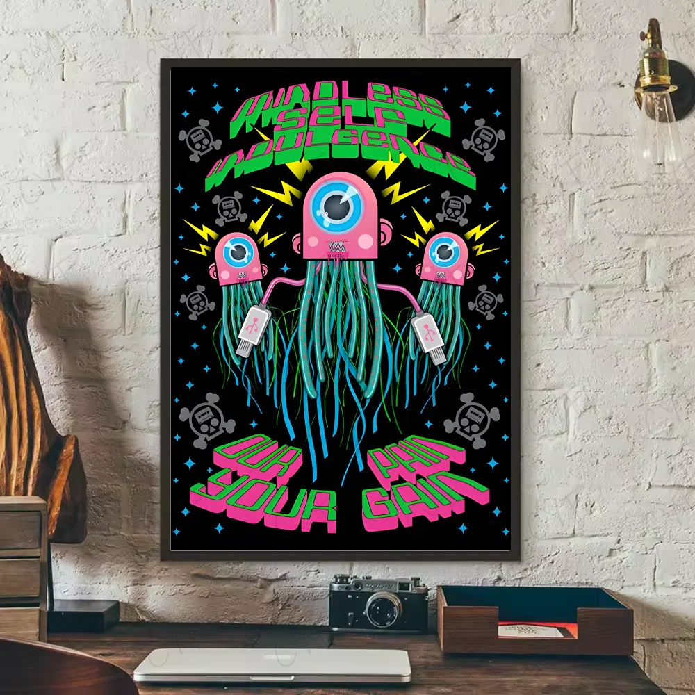 Wandposter met bloemen in vaas