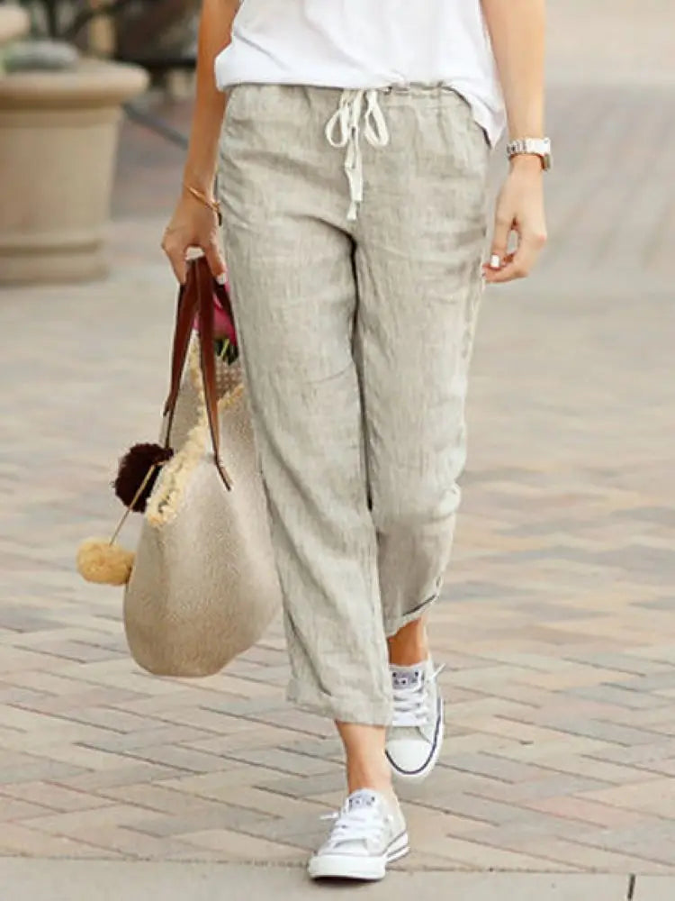 H&M linnen broek dames met split aan de enkel – Trendy detail