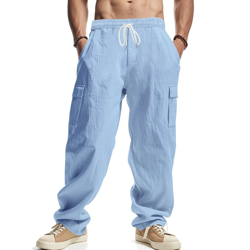 Linnen broek man met minimalistisch design – Modern en eenvoudig