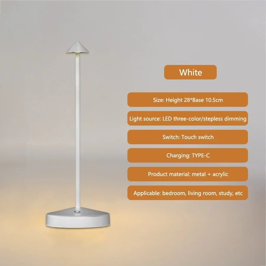 Lamp nachtkastje in wit keramiek β Rustige uitstraling