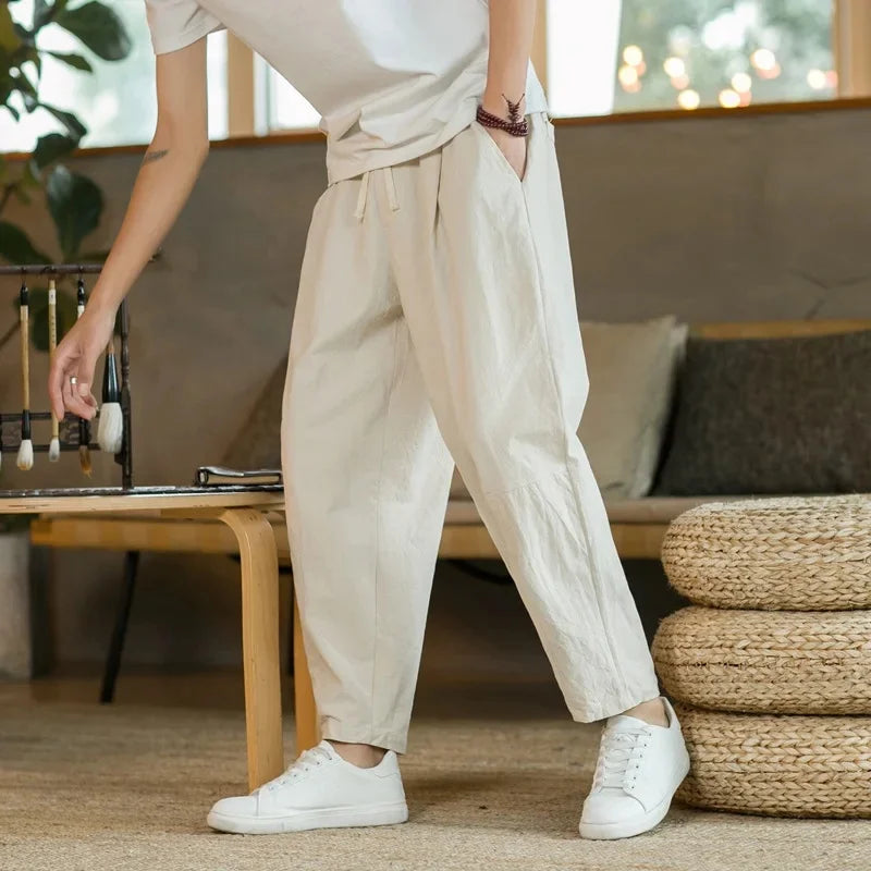Linnen broek man met luchtige pasvorm – Ideaal voor warm weer