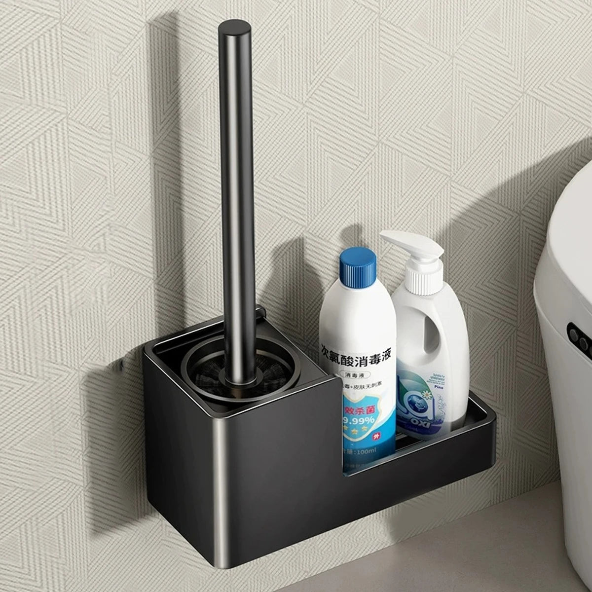 Toiletborstel wit met houten detail – Scandinavische look