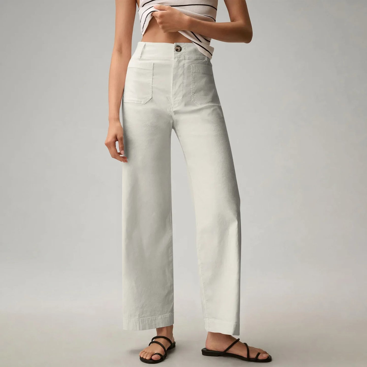 H&M linnen broek met elastische tailleband – Perfecte pasvorm