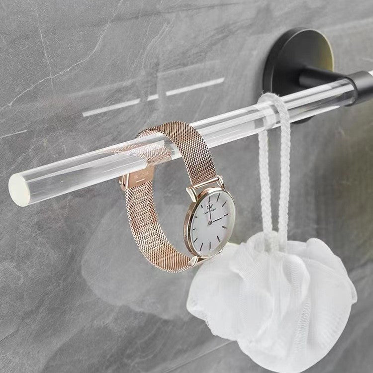 Handdoekstang - Badkamer Accessoire - Handdoekrek - Zwart - 40cm