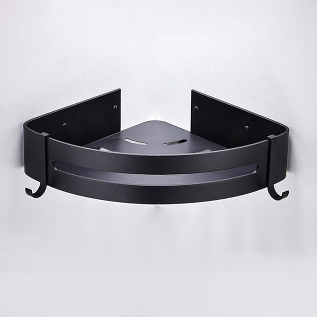 MOLOO Badkamer Plank Doucherek Opbergrek Zwart Hoek