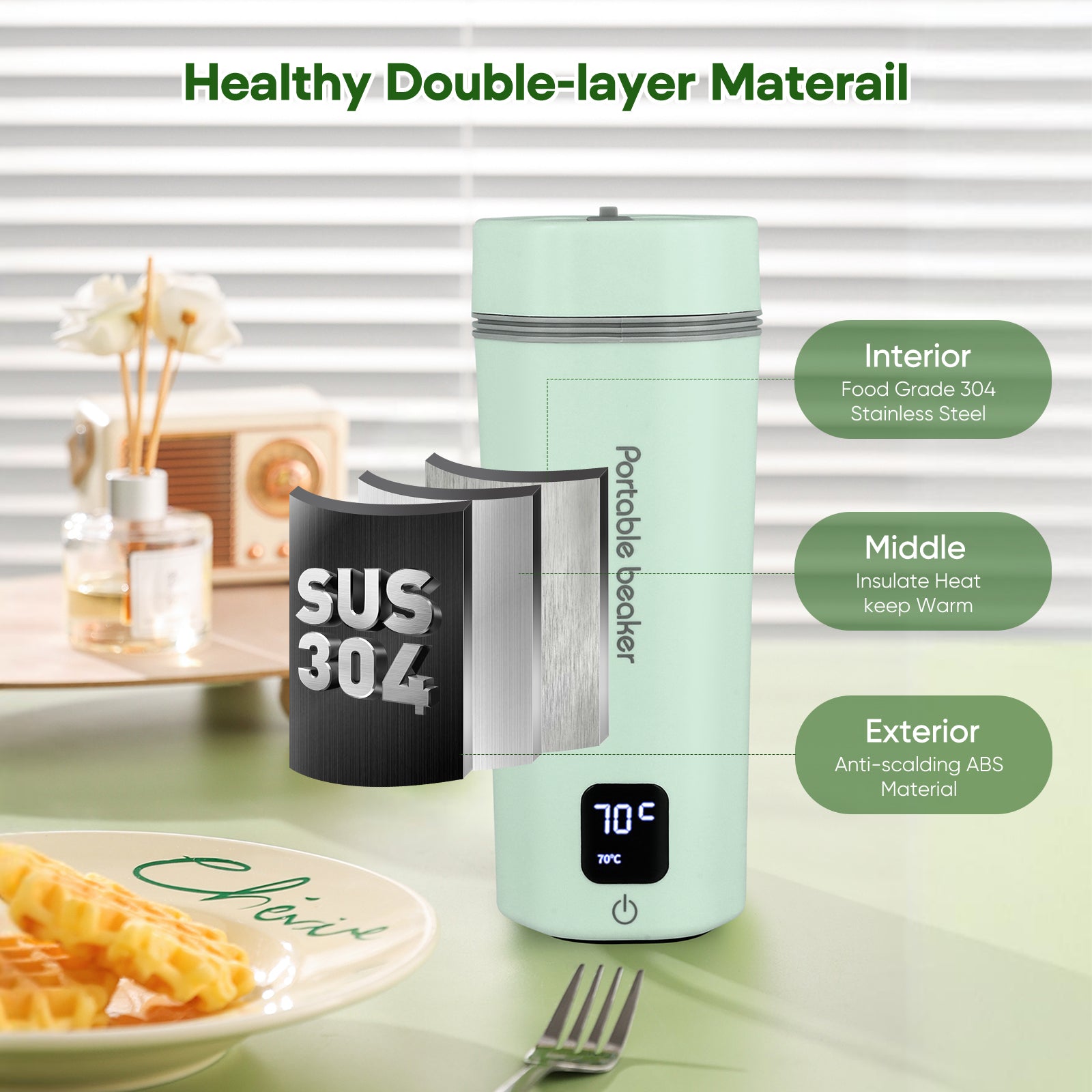 Thermosfles met siliconen grip – Comfortabel in de hand