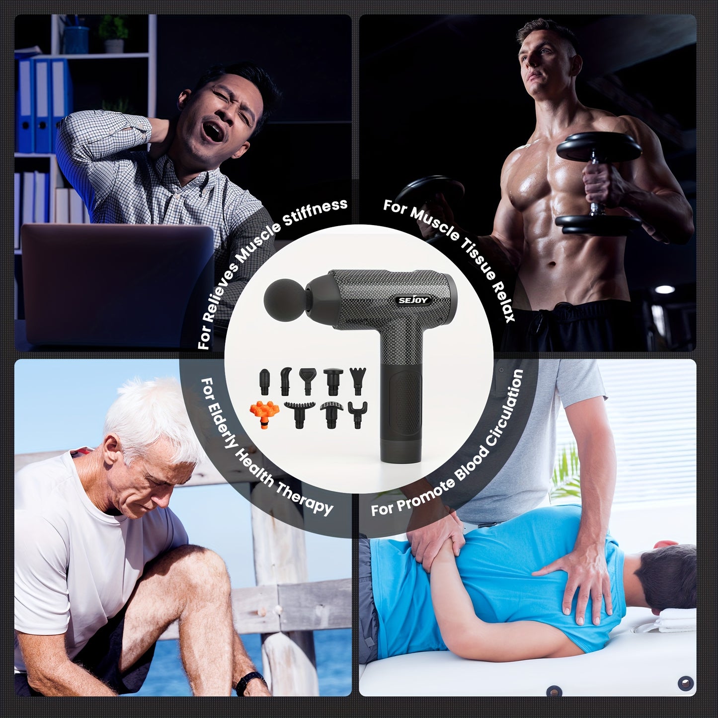 Massage gun met platte kop – Diepe drukmassage