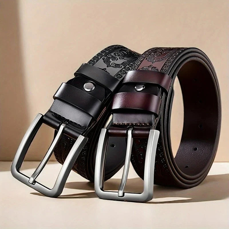 Riem heren met gespsluiting in brushed steel
