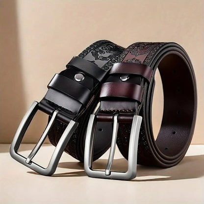 Riem heren met gespsluiting in brushed steel