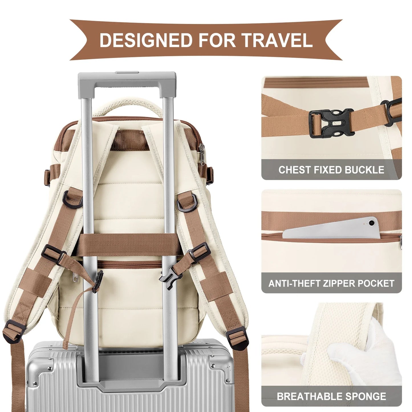 Multifunctionele handbagage rugzak met versteviging