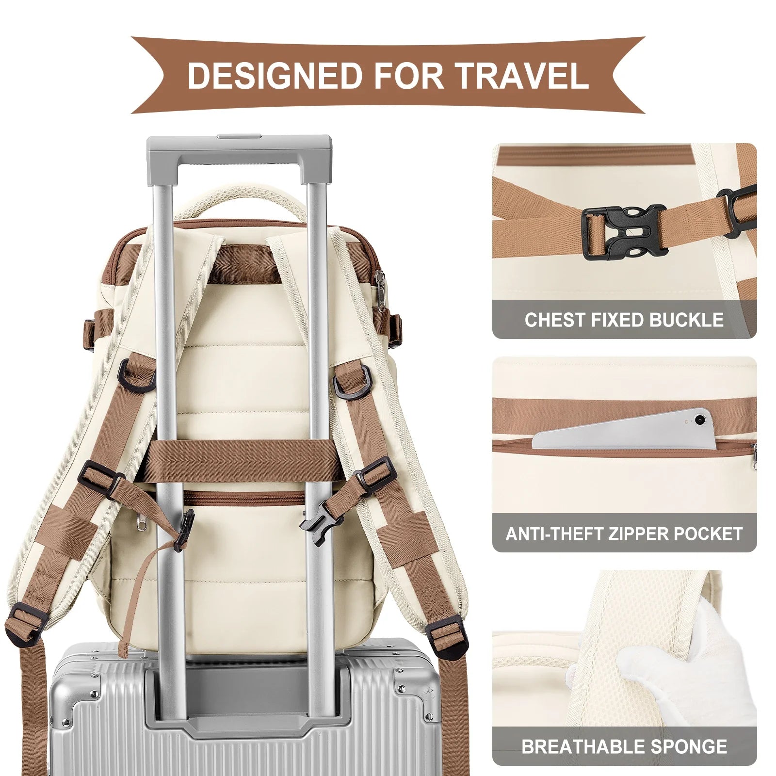 Multifunctionele handbagage rugzak met versteviging